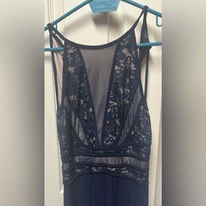 Elegant Navy Lace Dress